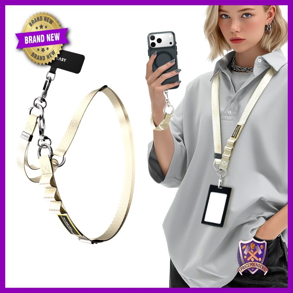 2-in-1 Crossbody Wrist Strap Phone Lanyard Universal Security Tether Hands-Free